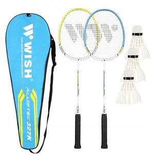 Badminton-Set Wish, 2 Schläger, 3 Federbällen mit Tasche, mehrfarbig
