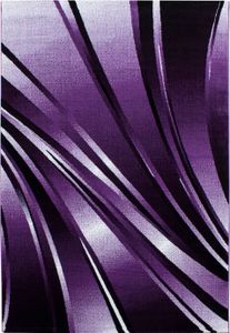 Teppium Teppich Wohnzimmer Abstrakt Wellen Design Modern, Weicher Kurzflor Teppich Pflegeleicht, Violett, 160 x 230 cm