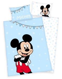 Disney Mickey Mouse Bettwäsche 40x60cm + 100x135cm Baumwolle mit Reißverschluss