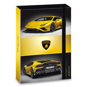ARS UNA Heftbox A5, Sammel- Heftmappe für Schulranzen, mit Gummiband und Innenklappen, Lamborghini Gold, gelb-schwarz, für Jungen