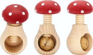 Nussknacker Fliegenpilz aus Holz Höhe ca. 10 cm Nutcracker toadstool made of wood