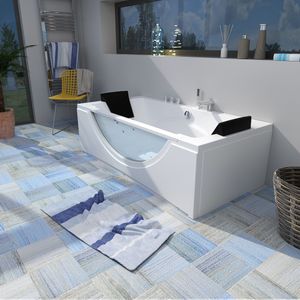 Whirlpool Pool Badewanne Wanne W81H-B-SC 180x90cm aktive Schlauch-Reinigung