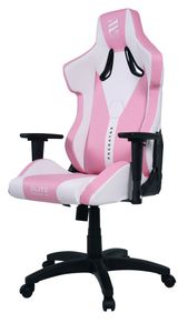 ELITE Gaming-Stuhl Predator, Ergonomischer Luxus Racing Stuhl, Bürostuhl bis 150 kg mit extrabreiter Sitzfläche Schreibtischstuhl Chefsessel Sessel Drehstuhl Chair Kunstleder Gamingstuhl (Pink/Weiß)
