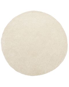 BELIANI Läufer Teppich Hellbeige Polyester ⌀ 140 cm Rund Hochflor Modern Maschinengetuftet Fußbodenheizung Geeignet Wohnzimmer Schlafzimmer Flur