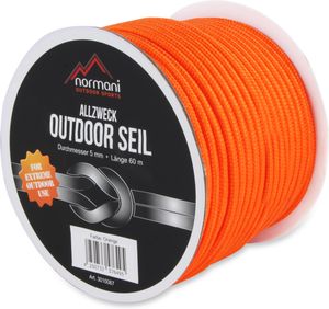 Allzweck-Outdoor-Seil, 5 mm x 60 m - Orange - 60 Meter Allzweck-Outdoor-Seil, 5 mm x 60 m - Orange - 60 Meter