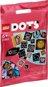 LEGO 41803 DOTS Ergänzungsset Glitzerpracht für Armbänder, Bastelset für Kinder, DIY Taschenanhänger, Informationstafel und Ablagefächer mit extra Steinchen