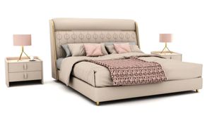 Luxuriöses Beiges Schlafzimmer Bett Stilvolle Schlafzimmer Holz JVmoebel