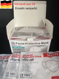 100 Stück einzeln verpackt Atemschutzmaske Schutzmaske FFP2, Maske ≥95% EU CE 1463 mit Doppel-S-Klemmhaken