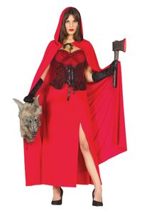 Wolfsjägerin - rote Rotkäppchen Damen Kostüm Gr. M - Jägerin - Hal