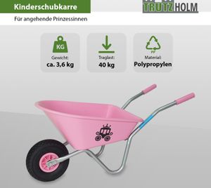 Kinderschubkarre Prinzessin Schiebkarre Metallschubkarre Gartenkarre Sandspielzeug
