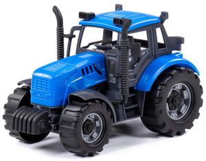 Traktor Kinder Spielzeug Progress Trecker Schlepper blau Schwungrad Fahrzeug +3J