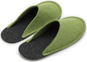 PANTOFFELMANN Gästepantoffel mit Filzsohle Filzpantoffel faltbar Pantoffel Hausschuhe Filzlatschen lind M(36-39)