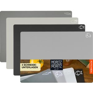 Moritz & Moritz 4x Schneidebrett Küche - Je 28 x 38 cm grau