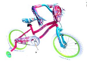 18 Zoll Kinder Mädchen Mädchenfahrrad Kinderfahrrad Fahrrad Kinderrad Mädchenrad Rad Bike mit Stützräder Rücktritt Rücktrittbremse Pink POWER GIRL