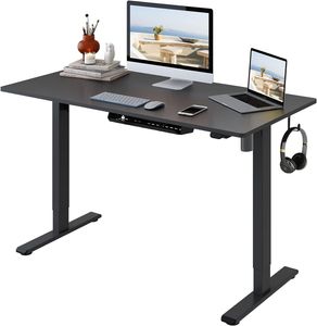Elektrický výškově nastavitelný stůl FLEXISPOT s horní deskou na sezení a stání 2 výšky s monomotorem, domácí kancelář 100 x 60 cm (černý)