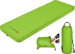 GOPLUS Schlafmatte Aufblasbar, selbstaufblasend Camping-Schlafmatte mit 2 in 1 Ventil, Tragetasche, leichte Luftmatratze für Camping