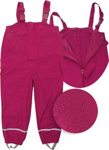 FIRI Kinder-Regenhose, hochtailliert mit Hosenträgern, für Sandkasten, Regen, dunkelrot, 116/122