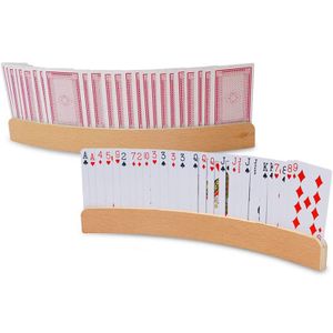 2 Stück Kartenhalter, Spielkartenhalter, Freisprech Kartenständer, Kartenhalter Holz 33 cm