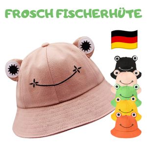 Wendehut Sommerhut FROSCH Fischermütze -Bucket Hat- Sonnenmütze Sonnenschutz - Rosa