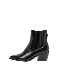 Only Shoes Damen Cowboy Boot's OnlToby Western-Stiefel Stiefellette Black Bootie, Farbe:Schwarz, Größe:EUR 39