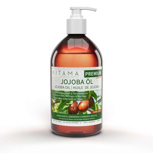 Kitama Jojobaöl kaltgepresst & nativ 500ml gold natürlich & vegan - Wertvolles Jojoba Öl für Haut, Haar & Nägel