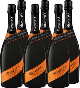 Mionetto Prosecco Spumante DOC Treviso Extra Dry (6x0,75l) Set, Schaumwein, Perlwein aus Italien, extra trocken, weich und harmonisch