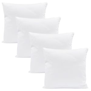 4x Kopfkissen 45x45 cm Innenkissen Steppkissen Mikrofaser Kissen für Allergiker füllkissen Bettkissen Schlafkissen Pillow (Weiß, 4er Set 45 x 45 cm)