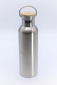 BOXENSTOP Edelstahl Trinkflasche mit Bambusdeckel | Thermotrinkflasche für Kinder und Erwachsene | Trinkflasche Kinder|Trinkflasche Edelstahl, 750 ml.
