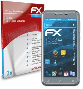 atFoliX FX-Clear 3x Schutzfolie kompatibel mit Medion LIFE E5008 (MD60746) Displayschutzfolie