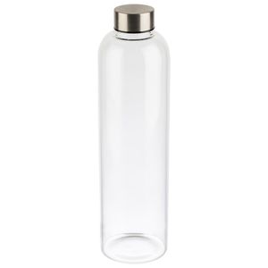 APS 66909 Trinkflasche/Glasflasche, 7,5 x 7,5, Höhe 28,5 cm, Ø 7,5 cm, 1 Liter,  transparent
