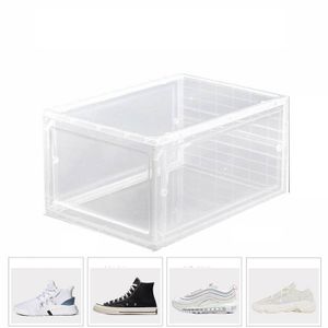 1 Stück Schuhkarton Schuhbox Schuhaufbewahrung Schublade transparenter Kunststoffbehälter Stapelbar Plastikbehälter Schuhkästen, 34 cm, 25 cm, 18 cm