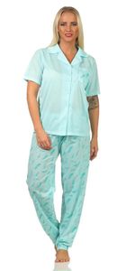 Damen Pyjama zweiteiliger Schlafanzug Pyjama-Set Nachthemd Grün L