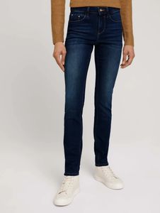 TOM TAILOR Damen Alexa Skinny Fit Jeans Five-Pocket High Stretch Denim Hose dark stone wash deni W29/L30