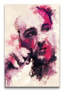 Die Sopranos Tony Porträt Abstrakt Kunst Zigarre Mafia Kultserie 60x90cm Leinwandbild