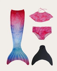 MYLILY | Meerjungfrauenflosse Kinder | Mermaid Tail | Monoflosse Mädchen | Flosse Meerjungfrau Mädchen | Set aus Flosse und Bikini Ocean - 146/152