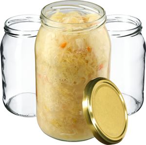 KADAX zaváracie poháre 900 ml, zaváracie poháre na skrutkovacie viečka, zaváracie poháre možno použiť ako poháre na džem, zaváracie poháre, zaváracie poháre (8 ks, zlaté)