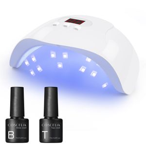 Coscelia 80W UV+LED Coscelia 80W UV+LED Nagellampe mit 8ml Top&Base Coat Set Maniküre-Werkzeug für Nail-Art