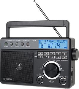 Retekess TR629 Tragbares Radio, AM FM SW Weltempfänger Notfallradiomit DSP, Unterstützt U Disk/SD-Karte, Uhr, Wecker, Radio Batteriebetrieben, Geschenke für ältere Menschen