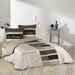 3tlg. Wende Bettwäsche 240x220 Baumwolle Übergröße Bettdecke Bettbezug braun