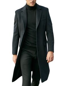 Herren Lang Winter Wintermantel Mantel Slim Fit Elegant Business Trenchcoat Jacken Reverskragen