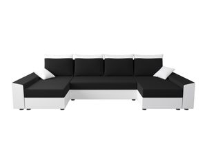 Sofa mit Schlaffunktion in U-Form PAMELA, Couch, Schlaffunktion , Wohnlandschaft Wohnzimmer, 321x80x139, rainbow 15/rainbow 31