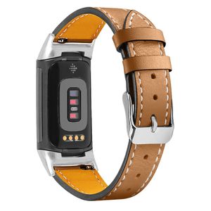 INF Fitbit Charge 5 Armband aus echtem Leder Braun