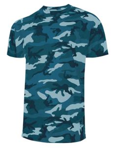 Arbeit T-Shirt Kurzarmshirt Unterhemd Arbeitsbekleidung 100% Baumwolle Blau Camouflage (TS-Moro-Blue) Gr. M