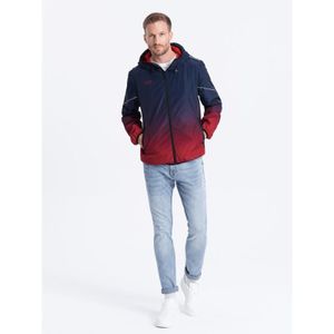 Ombre Clothing Pánska vetrovka Silverbutter navy-červená XL