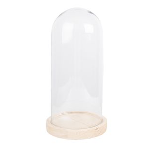 Clayre & Eef Glocke Ø 13x26 cm Braun Holz Glas Rund