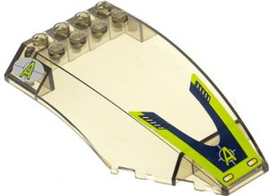 1x Lego Cockpit 10x6x2 transparent braun gewölbt Sticker Agents 8633 45705pb008