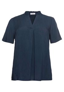 sheego Damen Große Größen Tunika mit V-Ausschnitt und Stehkragen Tunika Citywear feminin V-Ausschnitt - unifarben