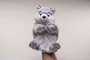 Uni Toys Husky Handpuppe Hund Plüschtier Kuscheltier Stofftier