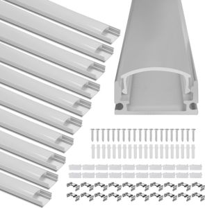 Yakimz 10x1m LED Alu Profil Aluminium Profil Schiene LED Leiste LED Kanal für LED Strip Profil Modelle U-form