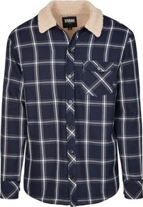 Urban Classics - SHERPA Lined Flanell Jacke navy - 5XL
